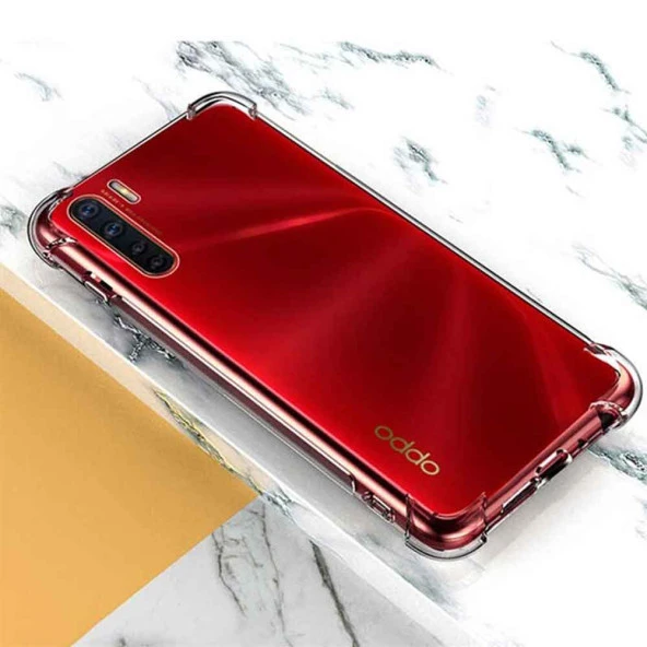 Oppo Reno 3 Pro Shock Absorbing Darbe Emicili Şeffaf Silikon Kılıf - Resim 2