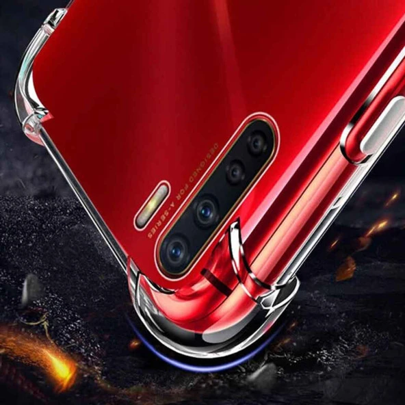 Oppo Reno 3 Pro Shock Absorbing Darbe Emicili Şeffaf Silikon Kılıf - Resim 5