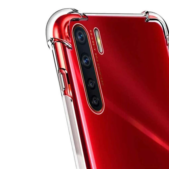 Oppo Reno 3 Pro Shock Absorbing Darbe Emicili Şeffaf Silikon Kılıf - Resim 6