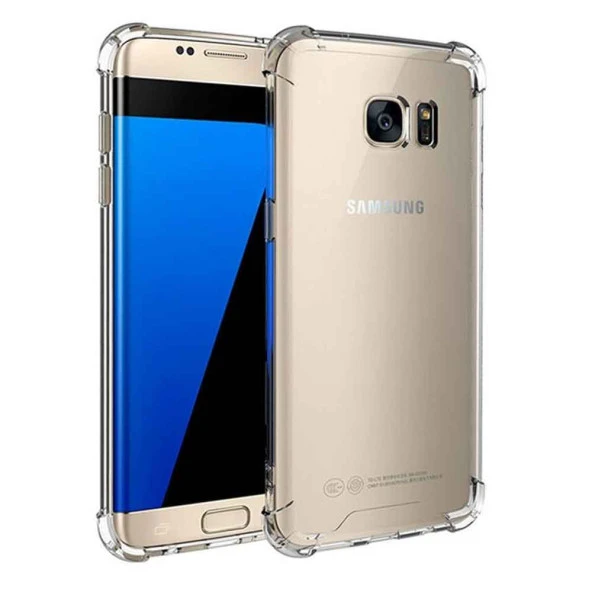 Samsung Galaxy S7 Edge Shock Absorbing Darbe Emicili Şeffaf Silikon Kılıf ürün görseli 1