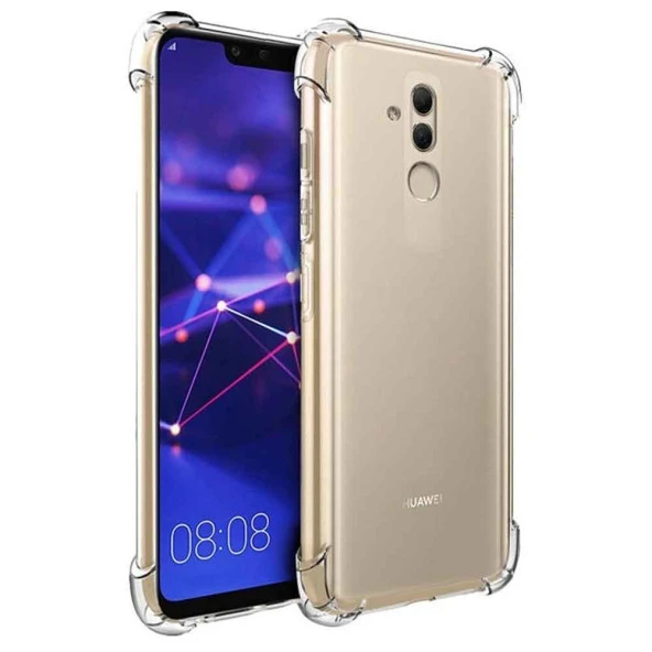 Huawei Mate 20 Lite Shock Absorbing Darbe Emicili Şeffaf Silikon Kılıf