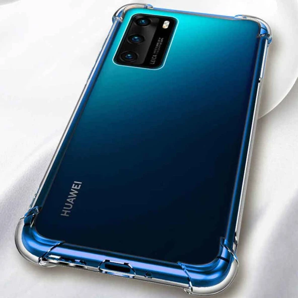 Huawei P40 Shock Absorbing Darbe Emicili Şeffaf Silikon Kılıf - Resim 2