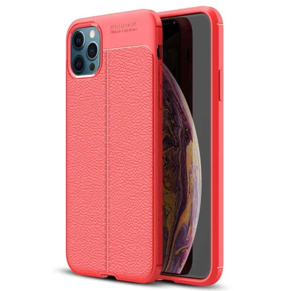 Apple IPhone 12 Pro Max Deri Görünümlü Firo Silikon Kılıf - Resim 4