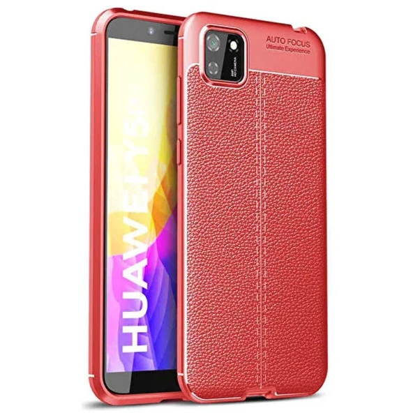 Huawei Y5P Deri Görünümlü Firo Silikon Kılıf - Resim 3