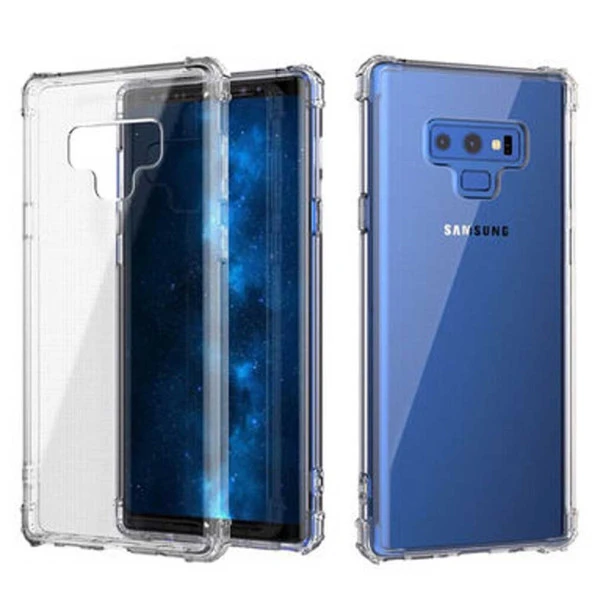 Samsung Galaxy Note 9 Shock Absorbing Darbe Emicili Şeffaf Silikon Kılıf - Resim 3