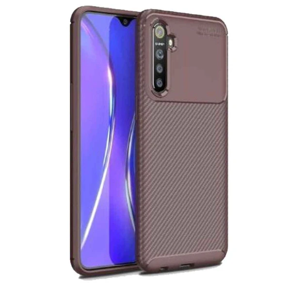 Realme XT Karbon Desenli Negro Silikon Kılıf ürün görseli 1