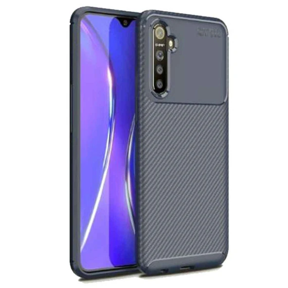 Realme XT Karbon Desenli Negro Silikon Kılıf - Resim 2