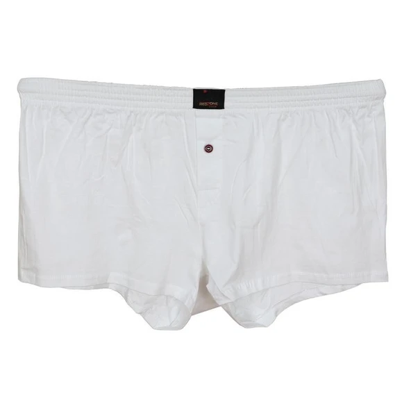 Battal Beden Erkek Boxer Penye Düz Beyaz - 3