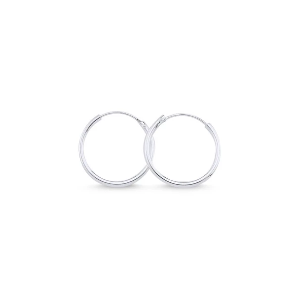 Gümüş 18mm Sade Halka Küpe