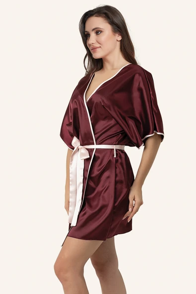 DoReMi Saten Kuşaklı Biye Detaylı Sabahlık