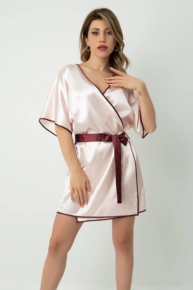 DoReMi Saten Kuşaklı Biye Detaylı Sabahlık - 7
