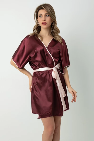 DoReMi Saten Kuşaklı Biye Detaylı Sabahlık - 12