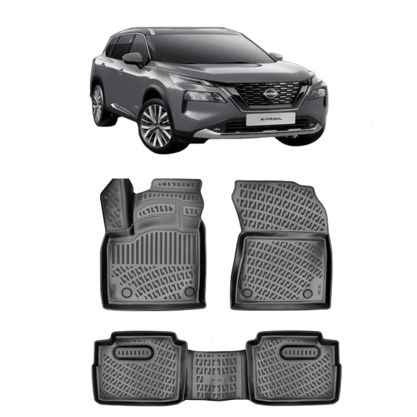 Rizline Nissan X-Trail 2022 Sonrası  3D Havuzlu Paspas Siyah ürün görseli