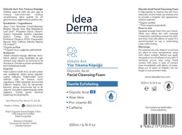 İdea Derma Glikolik Asit Yüz Yıkama Köpüğü 200 ml - 3
