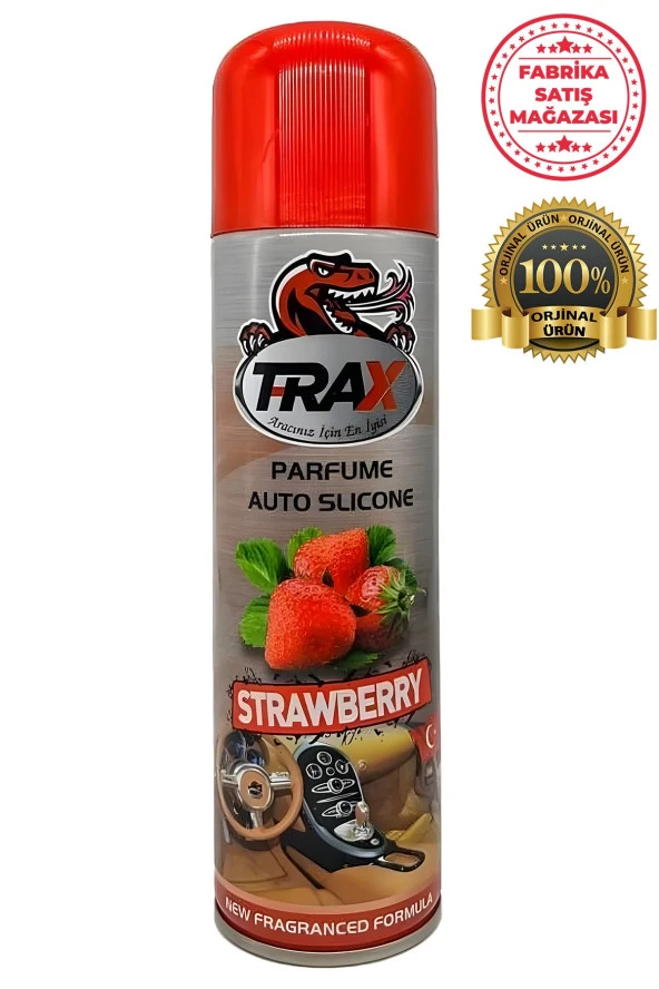 Trax Torpido Deri Plastik Için Parlatıcılı Silikon Çilek Kokulu Parfüm Sprey 200ml