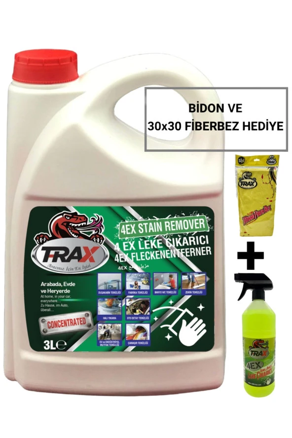 4ex Leke Çıkarıcı Konsantre Oto Halı Banyo Genel Çok Amaçlı Mükemmel Temizlik 3 Litre