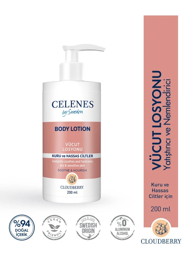 Celenes By Sweden Parfümsüz Vücut Losyonu 200 ml