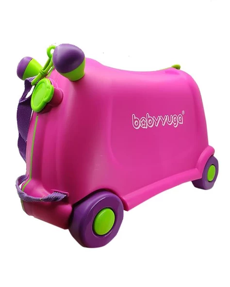 Baby Yuga Tekerlekli Çocuk Valizi Pembe - 5