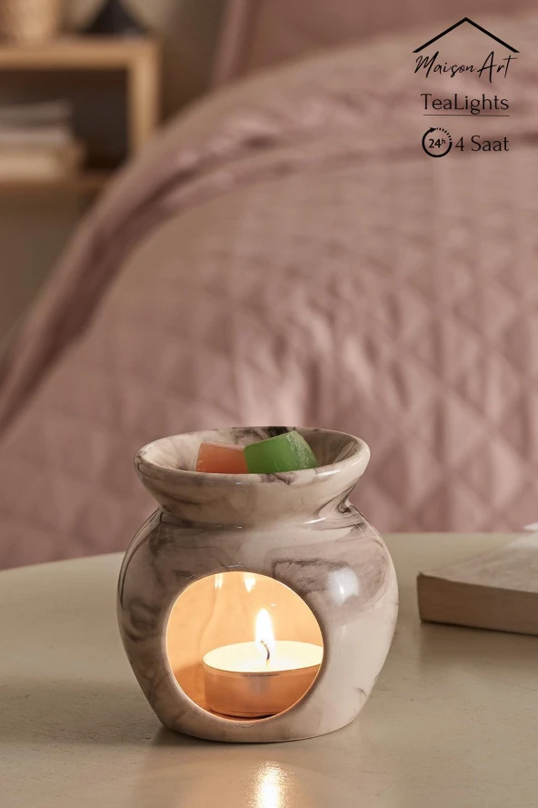 10 Adet | Tarçın Kokulu Tealight Mum | 4 Saat Yanar | Dekoratif Mumluk Mumu - 4