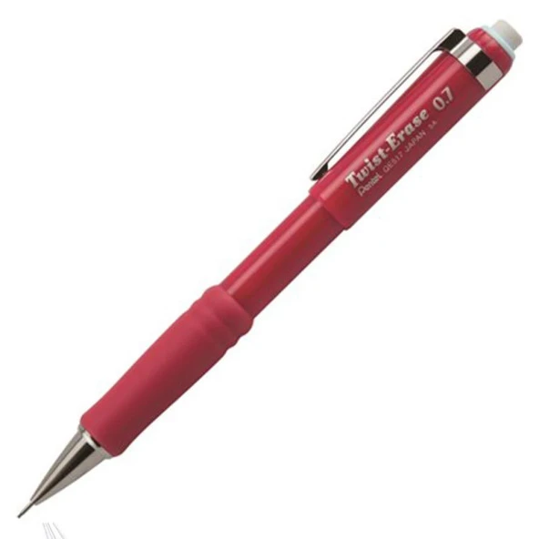 Pentel Versatil Kalem Twıst Metal Klipsli Büyük Boy Silgili 0.7 MM QE517-AX