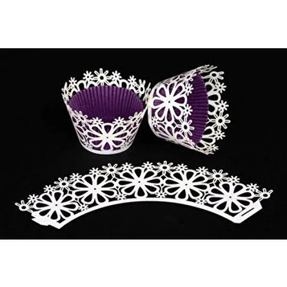 CUPCAKE KENAR DANTELİ - BÜYÜK PAPATYA BEYAZ