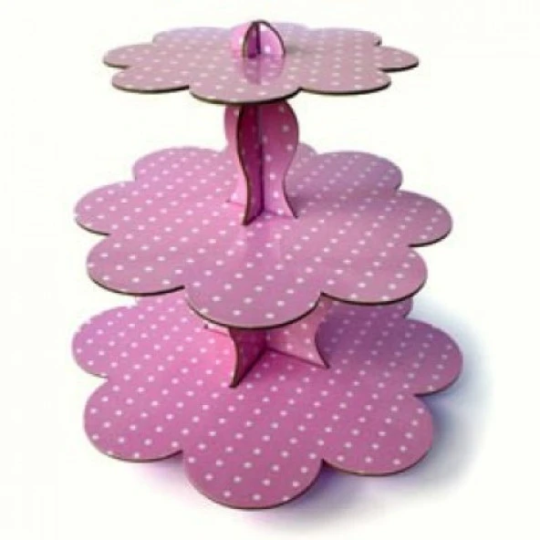 MYEBI KARTON CUPCAKE STANDI PEMBE PUANTİYE