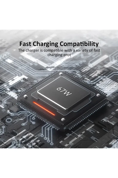 67W Hızlı Şarj Cihazı Aleti 6A Kablo/Adaptör Seti Type C USB Xiaomi Redmi Samsung Uyumlu Duvar Tipi - 7