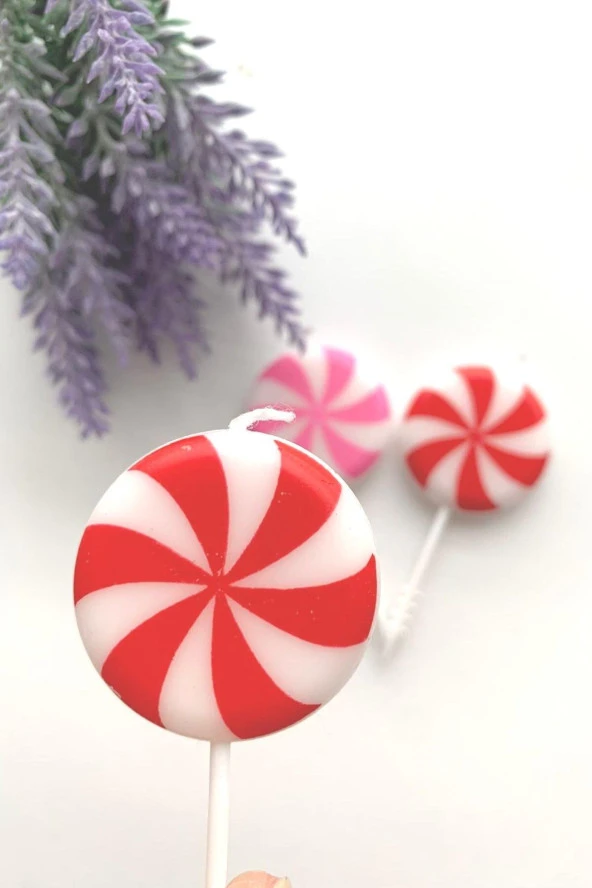 RÜZGARGÜLÜ MUM SET 3'LÜ KIRMIZI