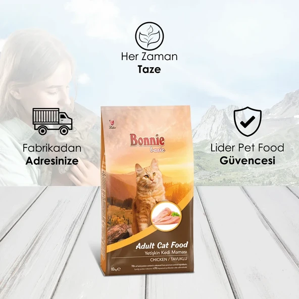 Bonnie Tavuklu Yetişkin Kedi Maması 10 Kg x 2 Adet - 3