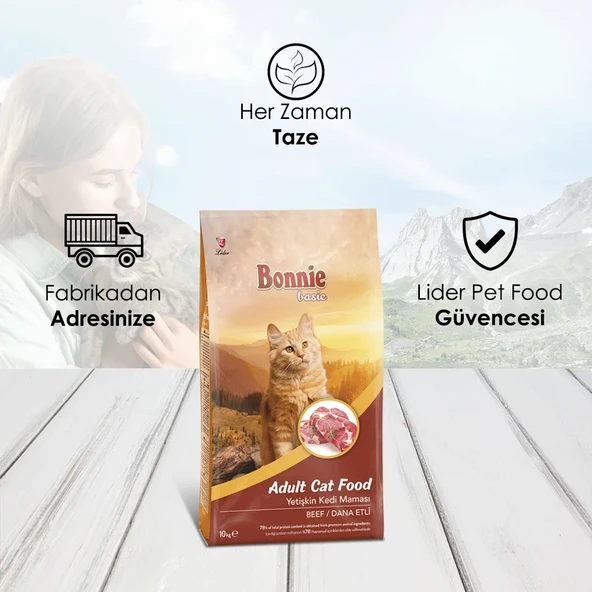 Bonnie Sığır Etli Yetişkin Kedi Maması 10 Kg x 2 Adet - 3