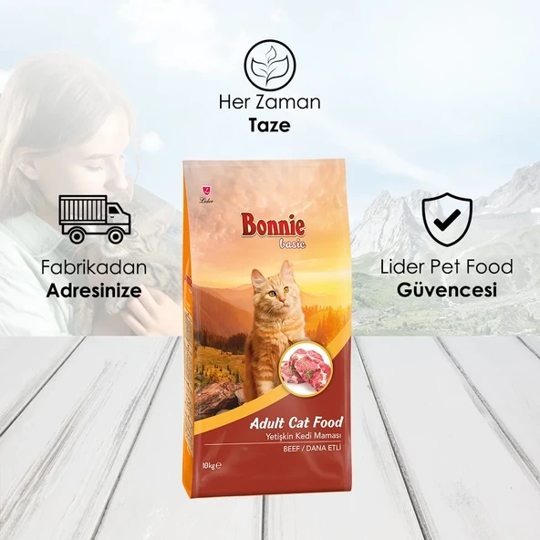 Bonnie Sığır Etli Yetişkin Kedi Maması 10 Kg x 2 Adet - 3