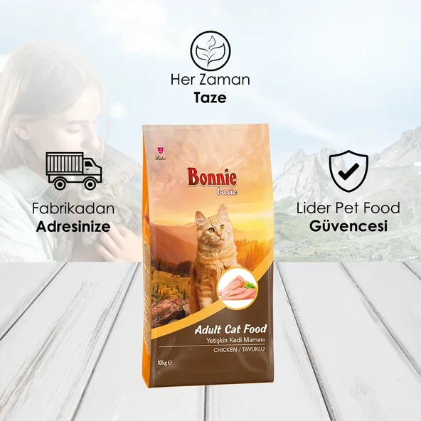 Bonnie Tavuklu Yetişkin Kedi Maması 10 Kg x 2 Adet - 3