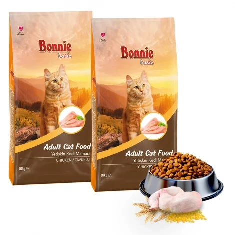 Bonnie Tavuklu Yetişkin Kedi Maması 10 Kg x 2 Adet