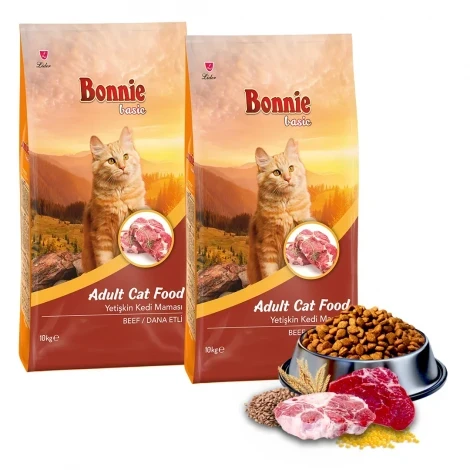 Bonnie Sığır Etli Yetişkin Kedi Maması 10 Kg x 2 Adet