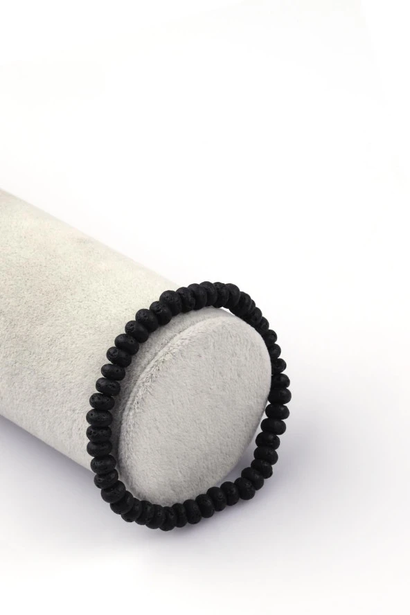Lav Taşı Doğal Taş Bileklik 6 x 4 mm Rondel Kesim