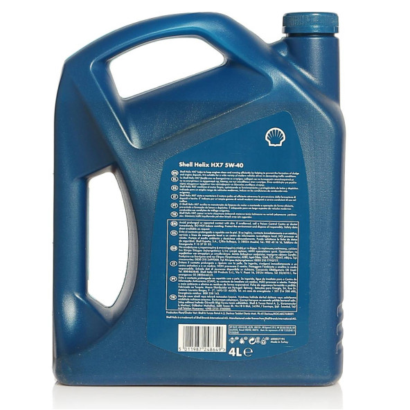 Shell Helix HX7 5W-40 Sentetik Motor Yağı 4 Litre -API SP, ACEA A3-B4 - 2