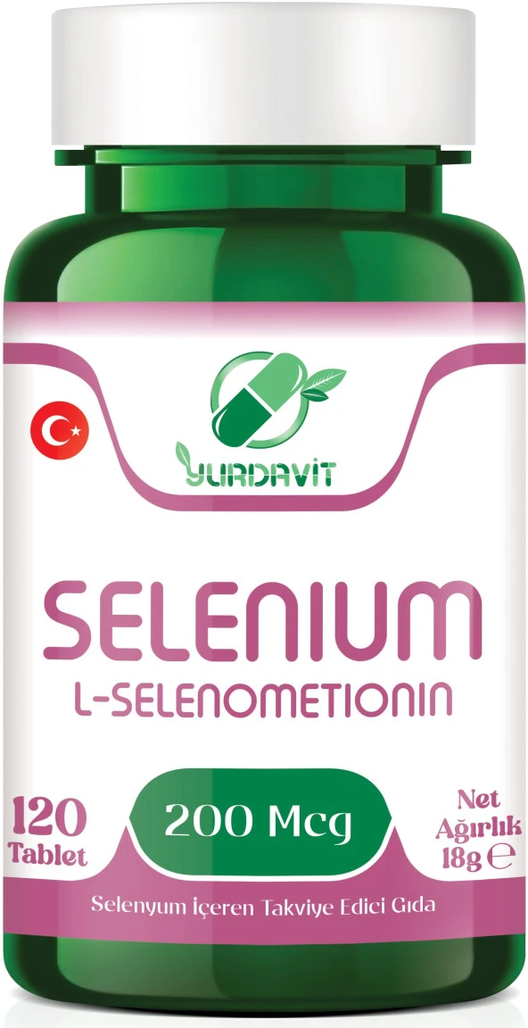 Yurdavit Selenium 200 Mcg Selenyum 120 Tablet L-Selenometionin