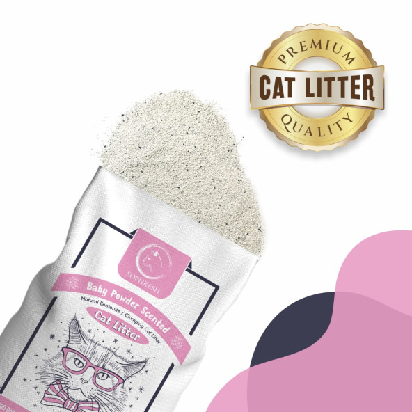 SOPHRESH BS250 Bebek Pudrası Topaklanan Kedi Kumu 20 Lt / Cat Litter - 3