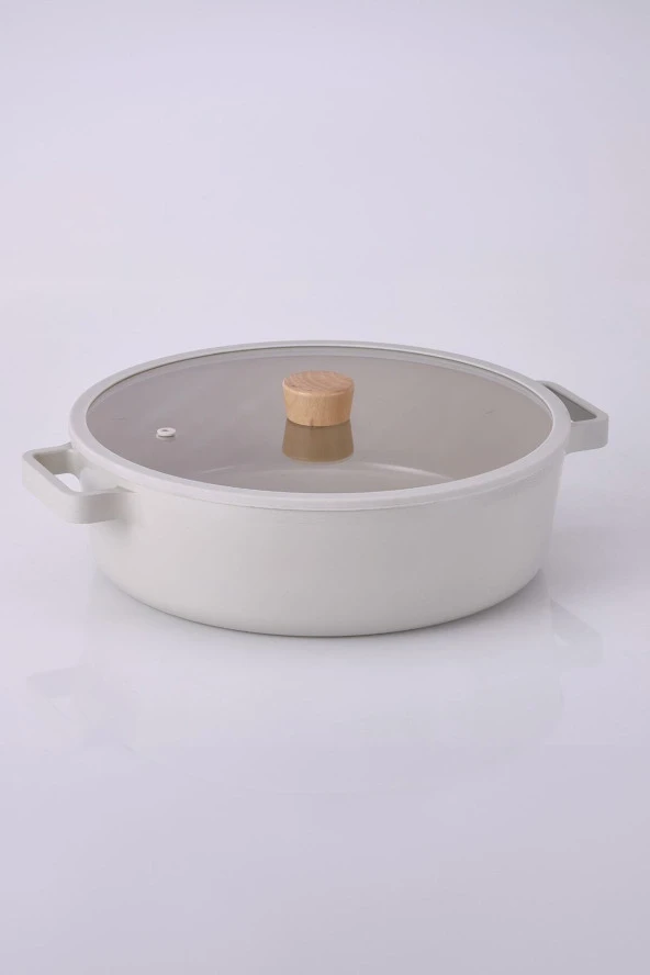 Neoflam Fika Cam Kapaklı Alüminyum Döküm Sığ Tencere 30 Cm D-Neof230l - 2