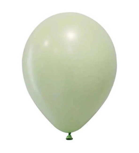 Balonevi Balon 12” Baskı Makaron Yeşil 100 Lü