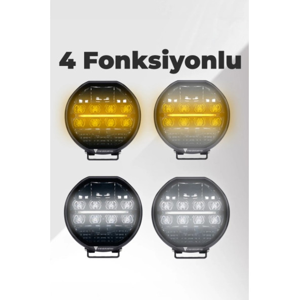 41227 Lunox Dual Colour Cree Angel Led 200W Turuncu Beyaz DRL Mercek Far - 2