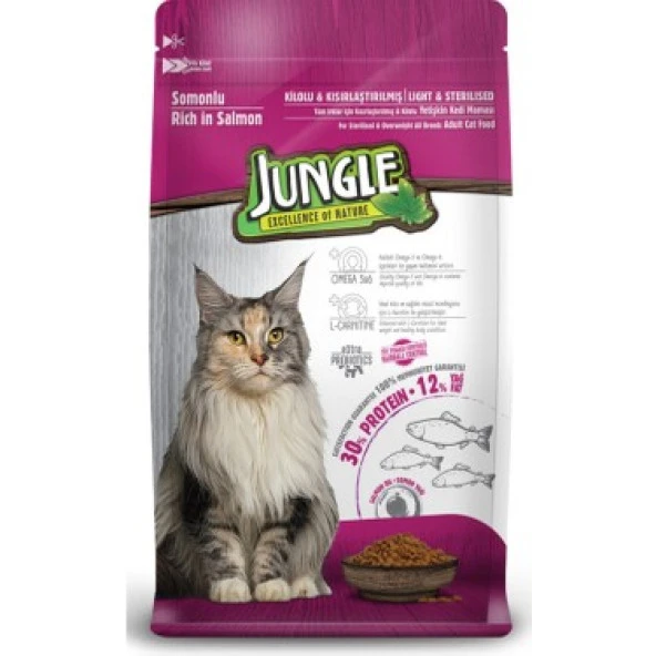 Jungle Sterilised Somonlu Kısırlaştırılmış 1.5 kg Yetişkin Kuru Kedi Maması