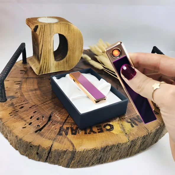 Kişiye Özel ÇAKMAK ŞARJLI USB'Lİ ELEKTRONİK GÖKKUŞAĞI ÇAKMAK