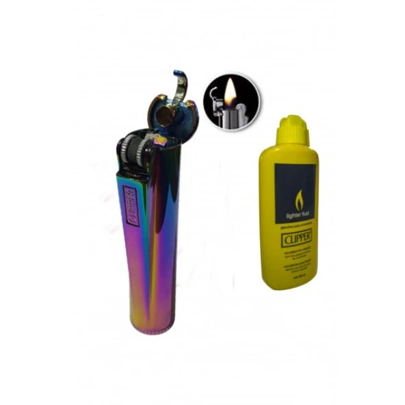 Kişiye Özel CLIPPER TAM METAL BENZİNLİ ÇAKMAK ICY CLIPPER 80ML BENZİN