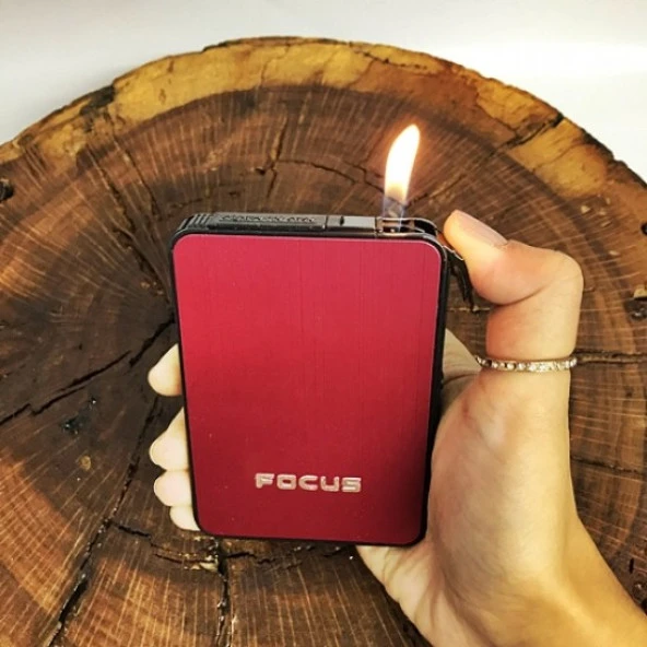 Kişiye Özel SİGARA TABAKASI METAL ÇAKMAKLI KISA SLİM FOCUS TABAKA