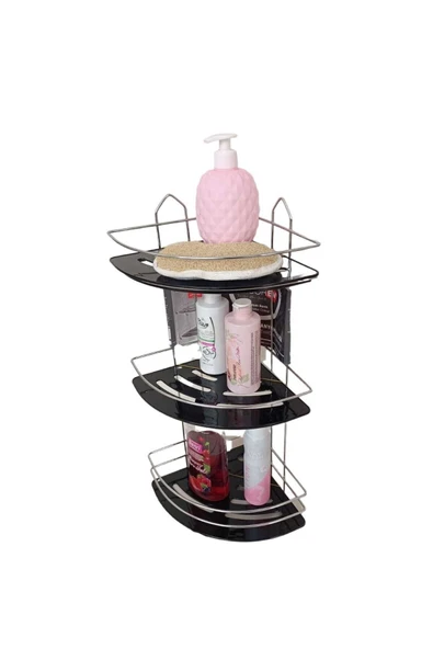 Decorev DC-5917 Üç Katlı Paslanmaz Krom Banyo Şampuan Köşeliği - 3