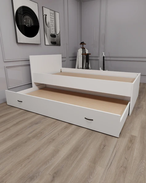 Arnetti Sofia Yavrulu Karyola 90x190 Yatak Uyumlu 2 Kişilik , Beyaz - 5