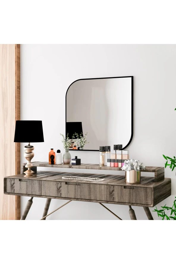 Arnetti Kappa Siyah Tek Parça Modern Dekoratif Ayna