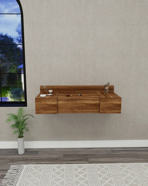 Arnetti Zakkum Aynalı Duvara Monte Makyaj Masası Lidya - 3