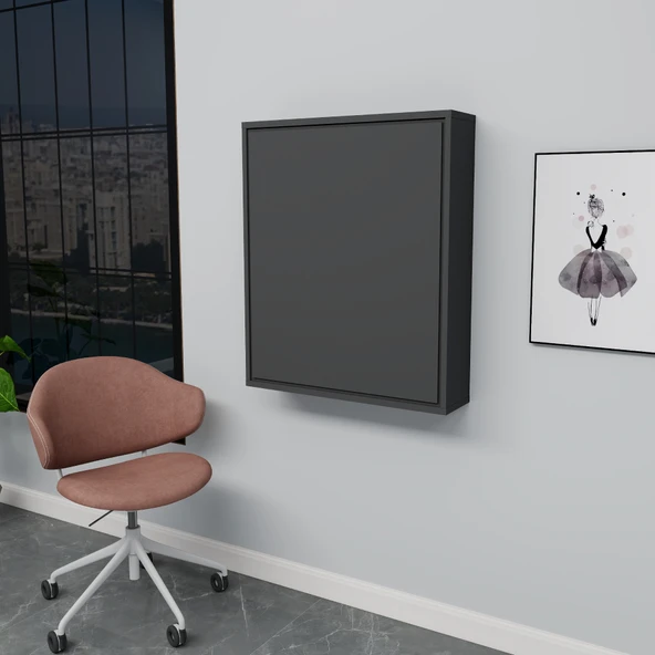 Arnetti Sedir Katlanabilir Dekoratif Raflı Masa,Çalışma Masası, Manikür Pedikür Masası Antrasit - Resim 6